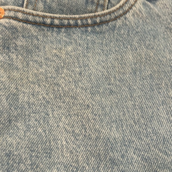 Weekday Blue Jean Shorts High-Waisted Distressed - Picture 2 of 10